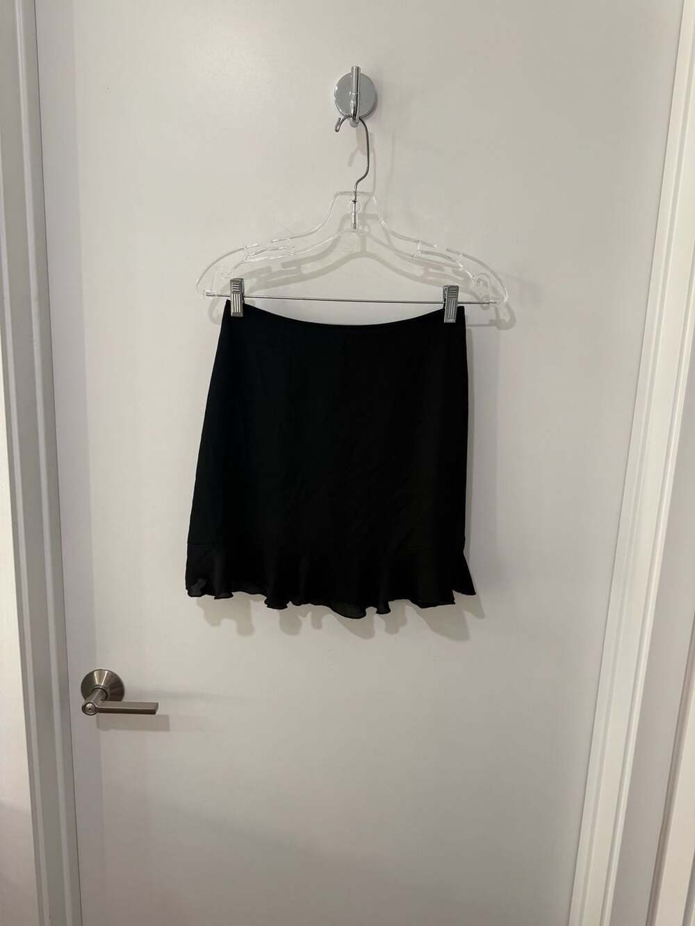 Sunday Best Black Mini Skirt with Ruffle Hem